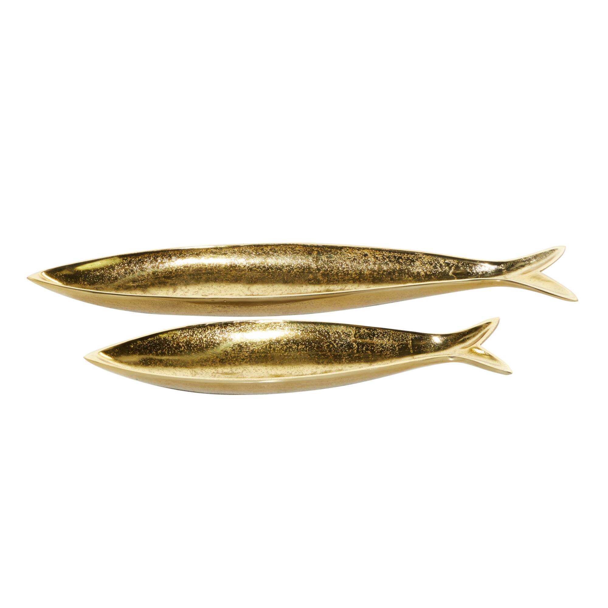 CosmoLiving by Cosmopolitan Aluminum Fish Tray Set